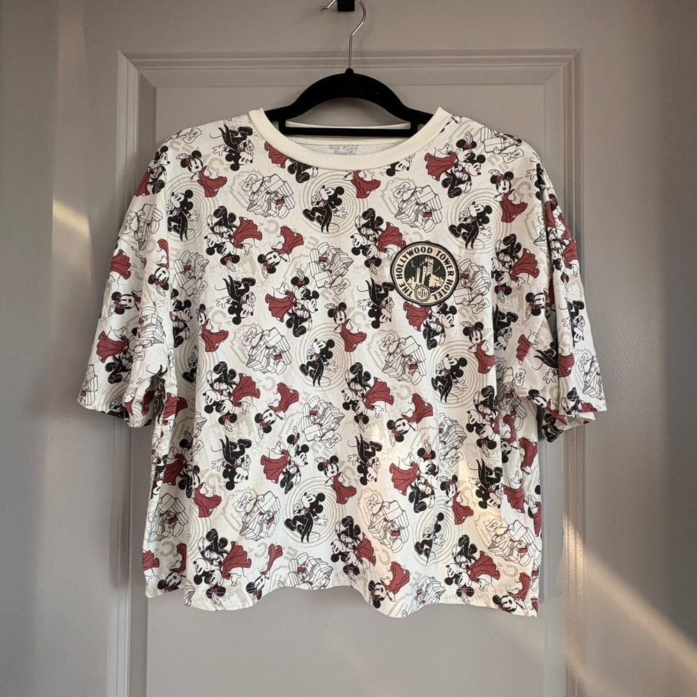 Disney Hollywood Tower Hotel Mickey & Friends Crop Tee S
